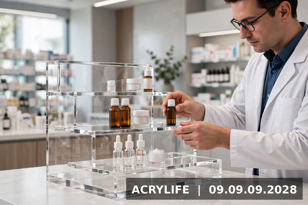 Cách chọn kệ mica trưng bày dược phẩm hiệu quả