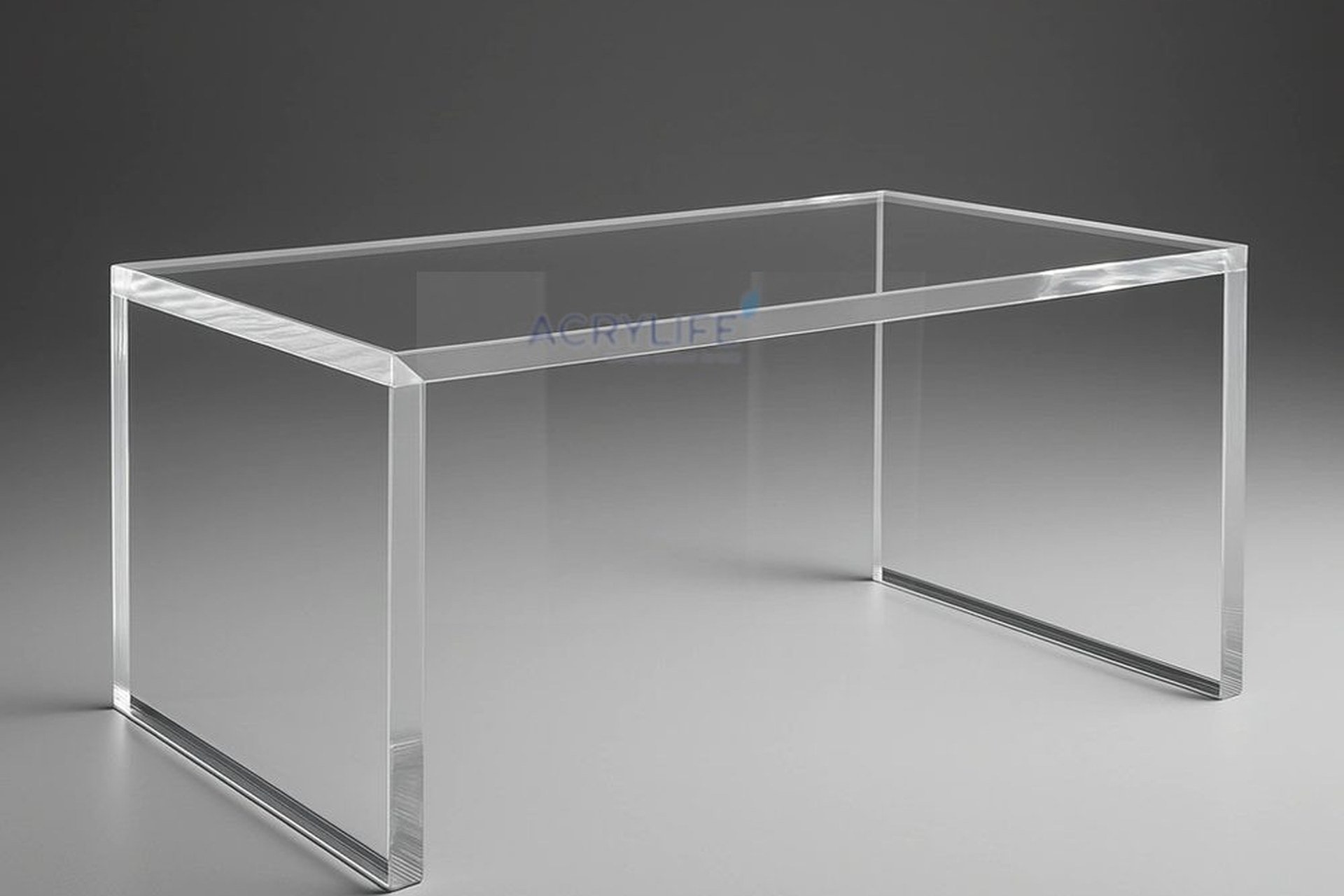 Bàn mica tấm dày trong suốt kiểu slab