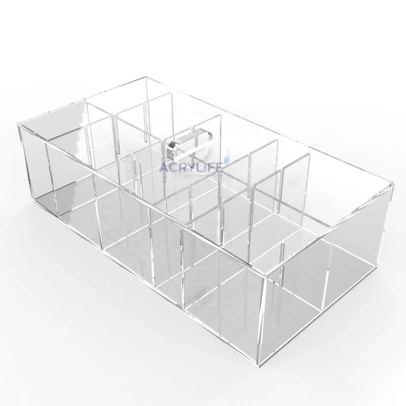 Hộp mica trong suốt chia ngăn điều chỉnh được dùng đựng đồ nhỏ trong nhà
