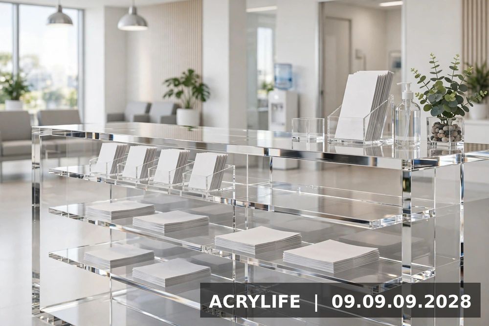 Kệ mica phòng khám trưng bày gọn gàng, chuyên nghiệp