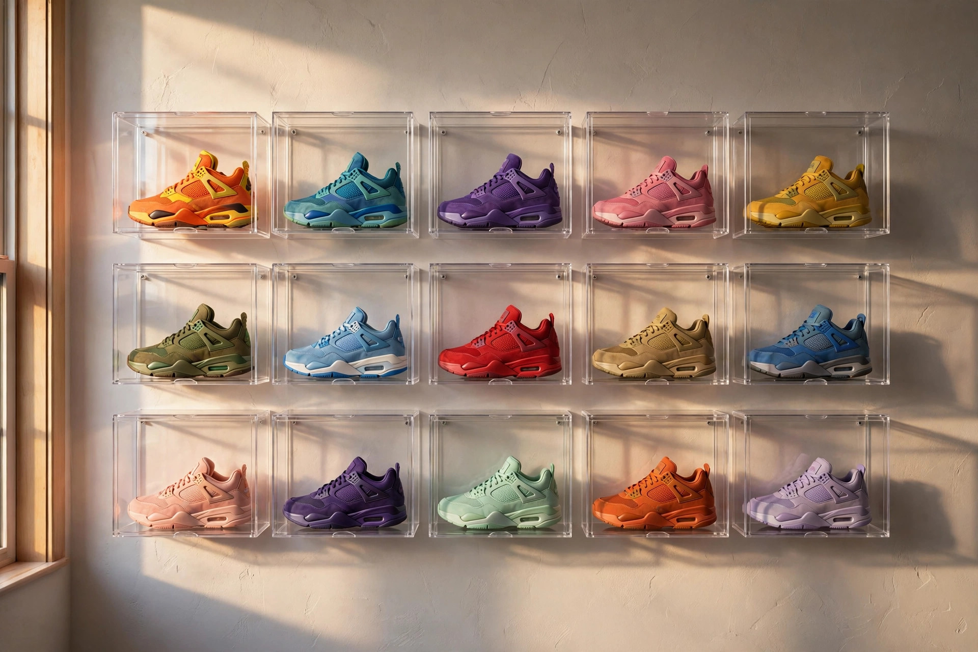 Tủ mica trưng bày giày sneaker: khoe trọn đôi giày đắt tiền mà không sợ bụi bẩn