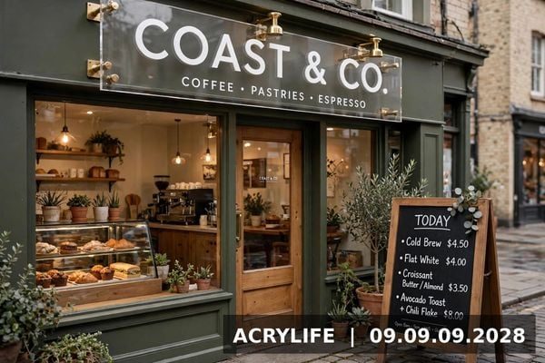 Bảng hiệu mica thiết kế thi công trọn gói Acrylife