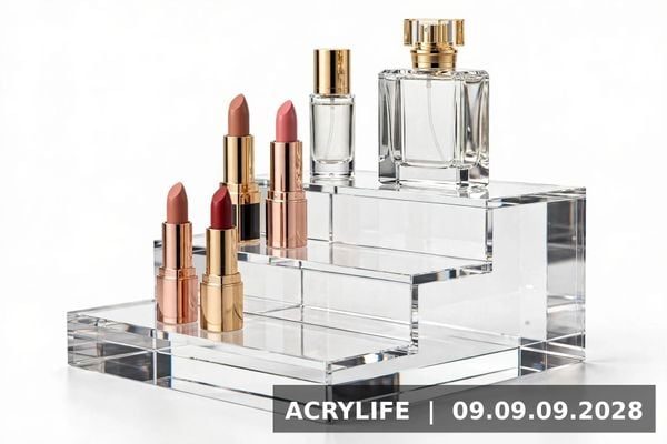 Kệ mica trưng bày mỹ phẩm Acrylife