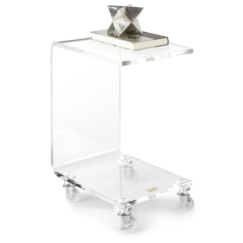 Bàn C-Mica Acrylife Có Bánh Xe – Clarte Acrylic Rolling C-Table with Wheels ảnh 2