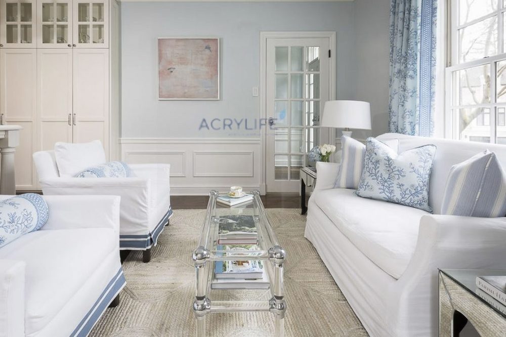 Bàn Mica Acrylife - Two-Tier Lucite and Glass Coffee Table ảnh 3