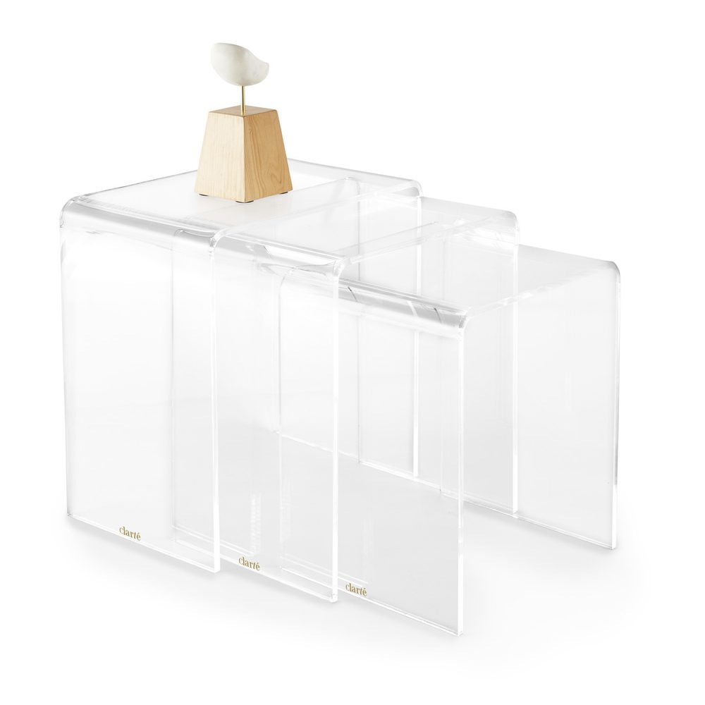 Bộ Bàn Lồng Nhau Bằng Mica Acrylife – Clarte Acrylic Nesting Tables (Set of 3) ảnh 2