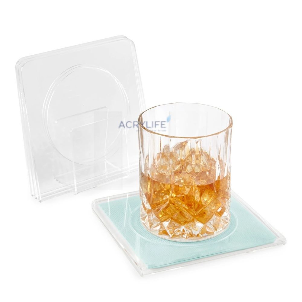 Bộ đế lót ly lồng khăn giấy Mica Acrylife - Coaster with Stand NB26 ảnh 2