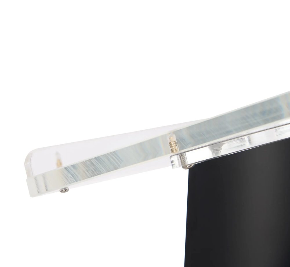Bục phát biểu mica Acrylife đen – khung nhôm hai bên, mặt đọc rộng ảnh 3