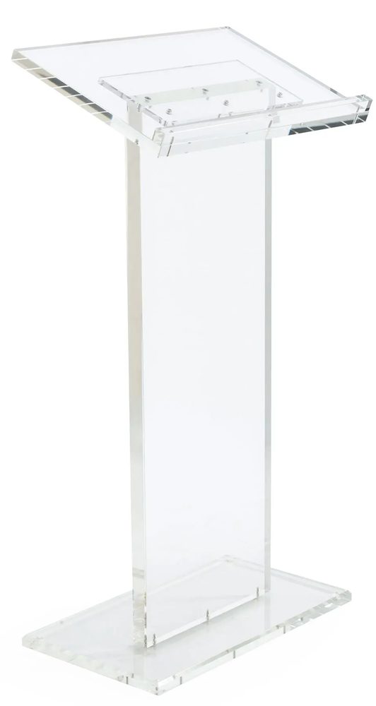Bục phát biểu mica Acrylife trong suốt – dạng đứng sàn, mặt đọc rộng ảnh 2