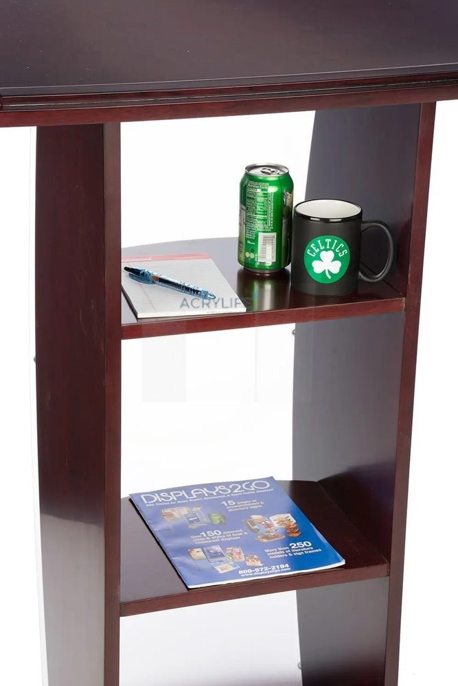Bục phát biểu mica Acrylife mờ – veneer gỗ màu gụ ảnh 3