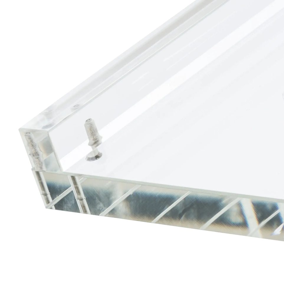 Bục phát biểu mica Acrylife trong suốt – khung gắn bảng in & ốc vít bạc ảnh 3