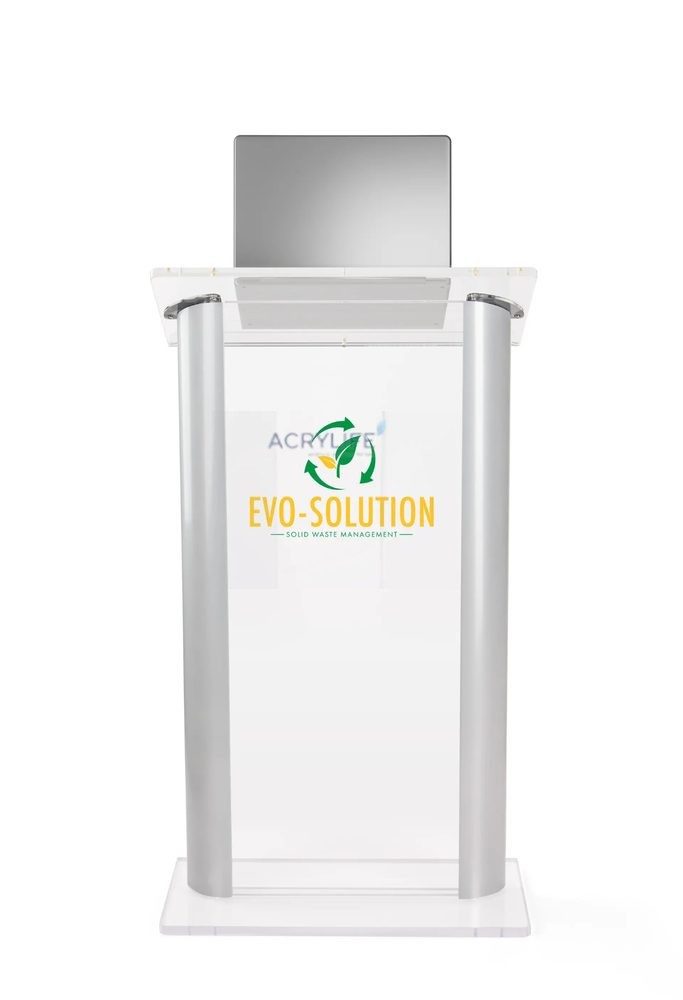 Bục phát biểu mica Acyrlife plexiglass – in logo tùy chỉnh ảnh 3