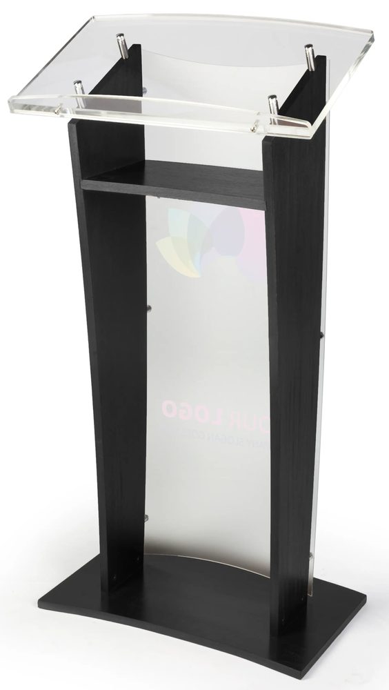 Bục phát biểu mica Acrylife – in UV toàn màu, panel trong suốt