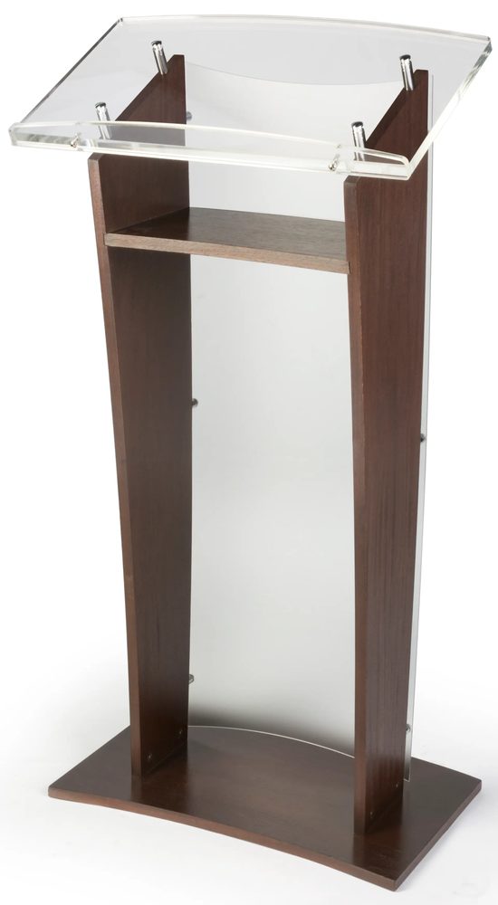 Bục phát biểu mica Acrylife mờ – viền bạc sang trọng ảnh 2