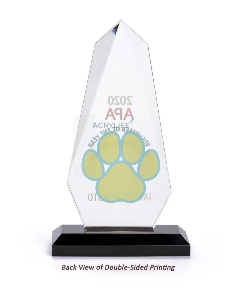 Cúp Mica Acrylife Hình Giọt Nước – 13 × 22 cm – Đế Đen ảnh 3
