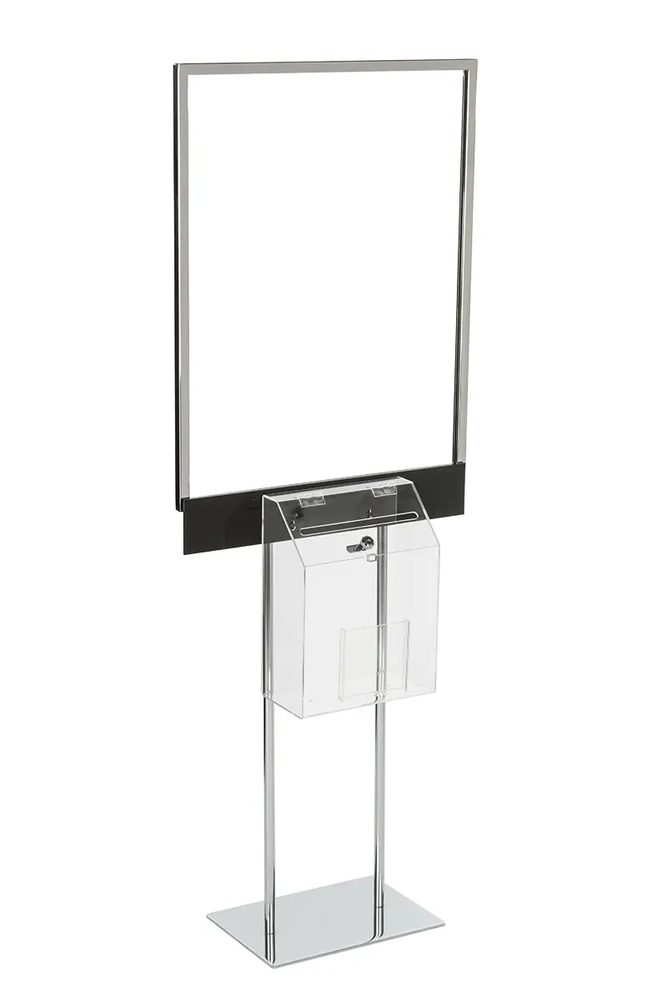 Giá Treo Poster Màu Bạc Kèm Hộp Phiếu Mica Acrylife – Ngăn Thẻ Góp Ý Trước – Khung 56 × 71 cm ảnh 2