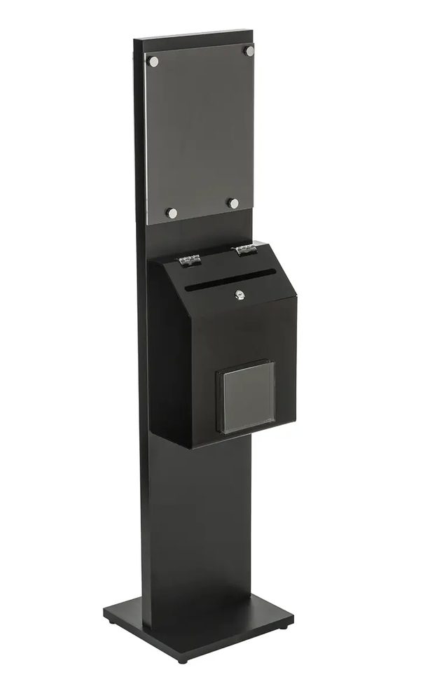 Giá Treo Tài Liệu Màu Đen Kèm Hộp Phiếu Mica Acrylife – Nắp Khóa Bản Lề – Khung Hai Mặt 21 × 30 cm ảnh 2