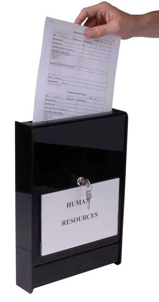 Hộp Phiếu Treo Tường Mica Acrylife Màu Đen – Kích Thước A4 (21 × 30 cm) ảnh 2