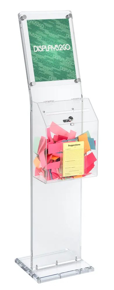 Hộp Quyên Góp Mica Acrylife Trong Suốt Kèm Giá Treo Poster – Khung Hiển Thị 21 × 30 cm