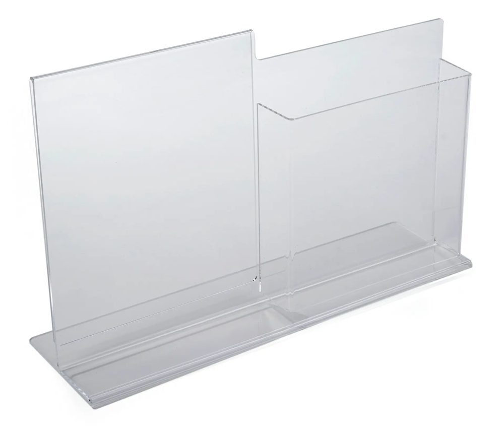 Kệ Menu Mica Acrylife Để Bàn – 22 × 28 cm – Thiết Kế T-Style – Ngăn Tạp Chí ảnh 2