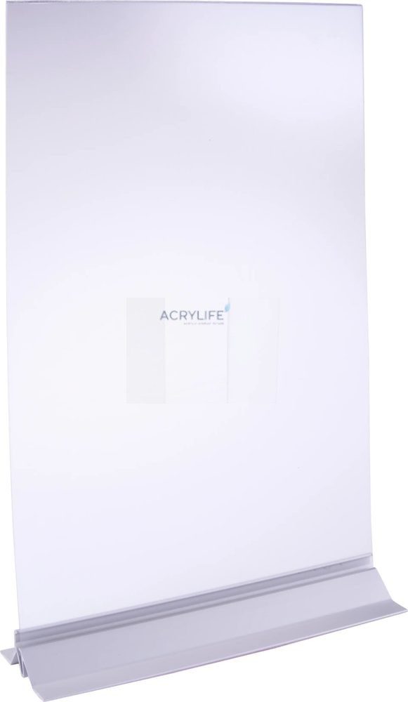 Kệ Menu Mica Acrylife Để Bàn – 28 × 43 cm – Hai Mặt – Frameless – Đế Dán ảnh 2