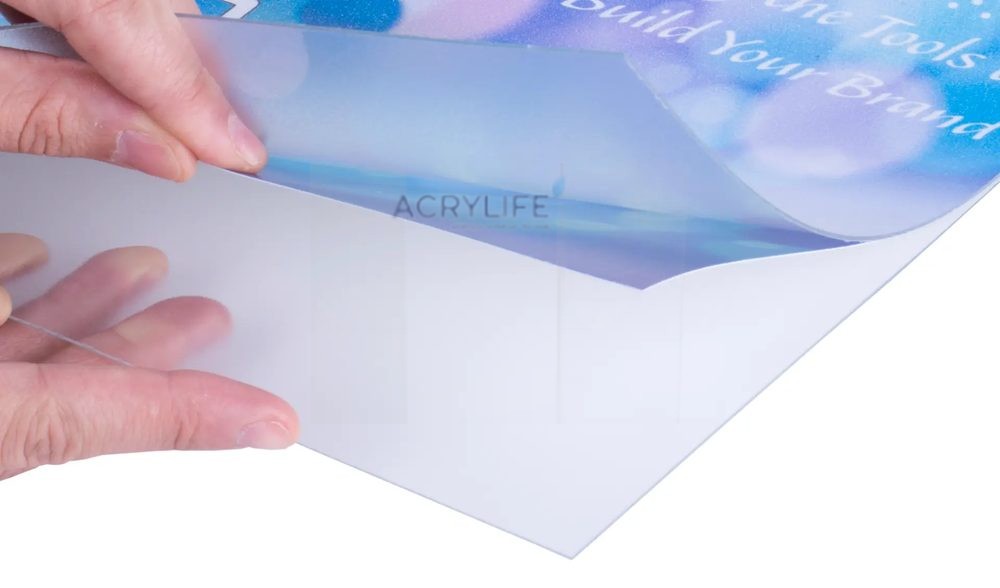 Kệ Menu Mica Acrylife Để Bàn – 28 × 43 cm – Hai Mặt – Frameless – Đế Dán ảnh 3