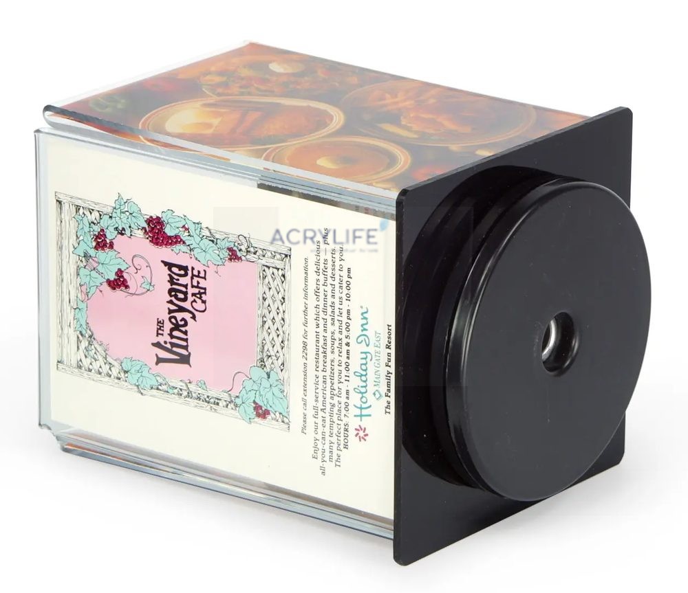 Kệ Menu Mica Acrylife Để Bàn – 4 Mặt – 10 × 15 cm – Đế Xoay ảnh 2