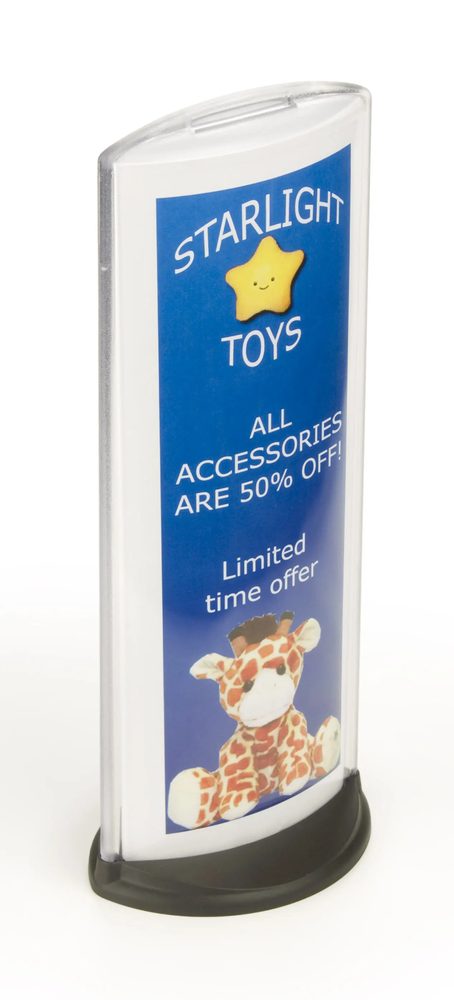 Kệ Menu Mica Acrylife Để Bàn hoặc Treo Tường – 22 × 28 cm – Hai Mặt – Thiết Kế Tháp Convex