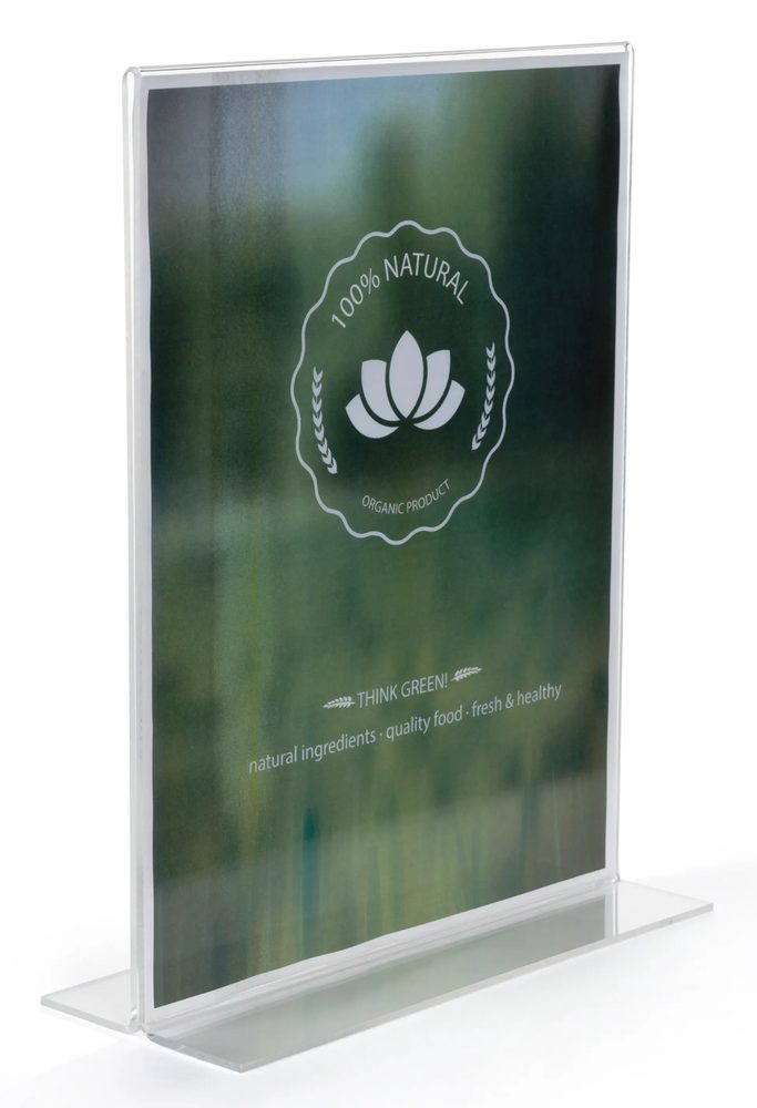 Kệ Menu Mica Acrylife Để Bàn – T-Style – Bottom Insert – Trong Suốt