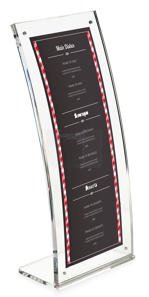 Kệ Menu Mica Acrylife Để Bàn – Thiết Kế Cong – Magnetic Closure – Trong Suốt ảnh 2