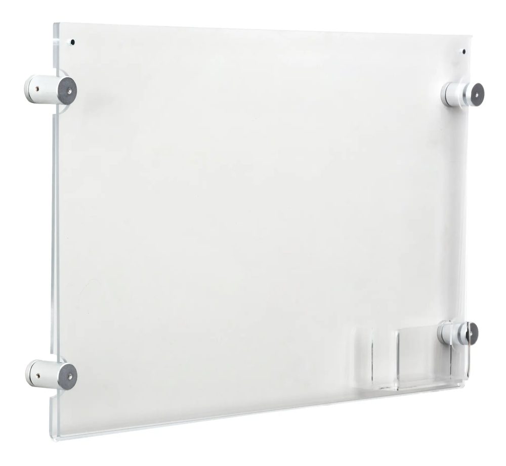 Kệ Treo Tường Mica Acrylife – 43 × 28 cm – Ngăn Name Card – Standoffs Bạc ảnh 3