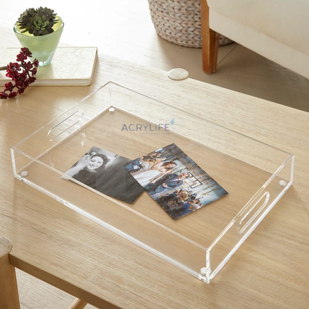 Khay Mica Acrylife hình chữ nhật lồng ảnh - Photo Insert Serving Tray NB17