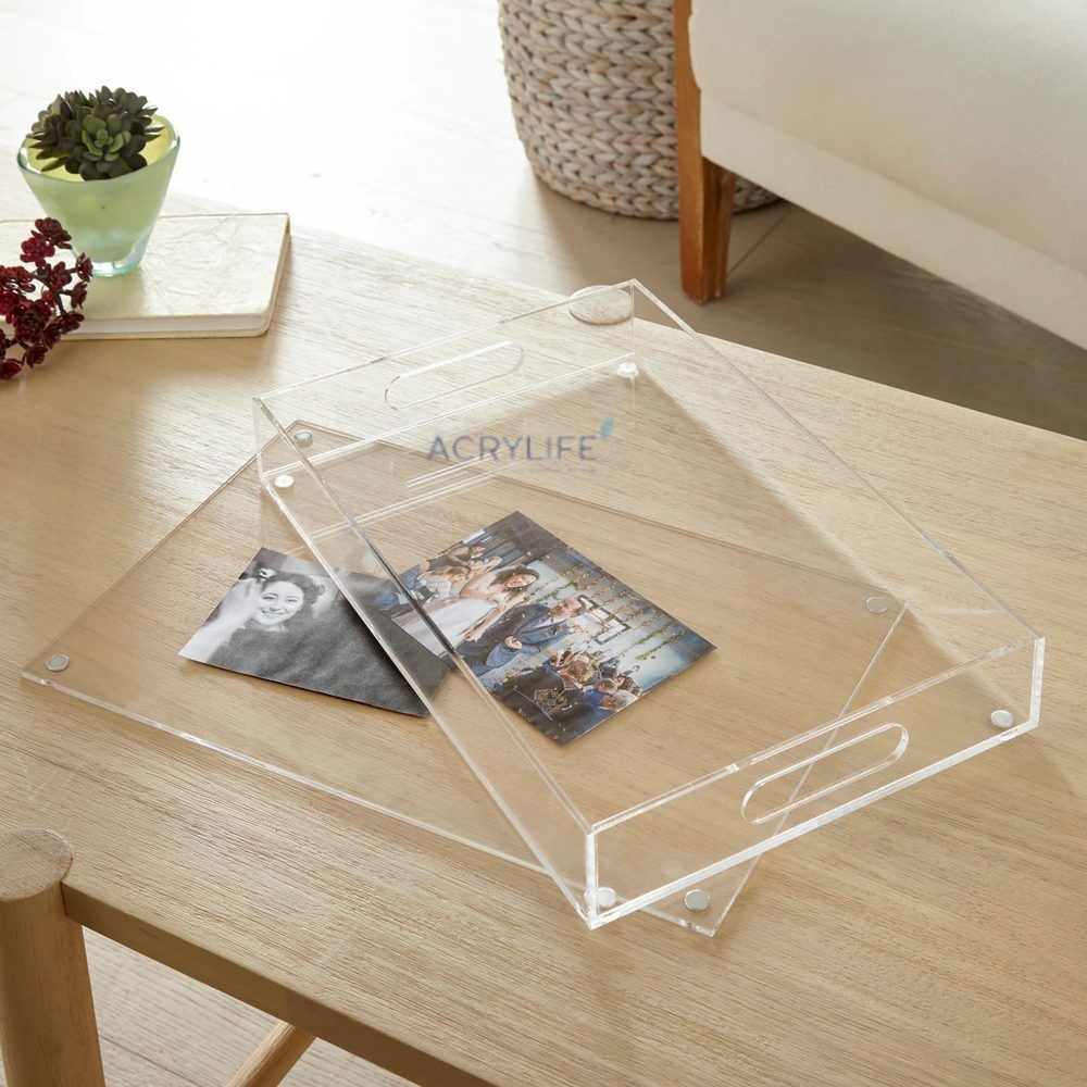 Khay Mica Acrylife hình chữ nhật lồng ảnh - Photo Insert Serving Tray NB17 ảnh 2