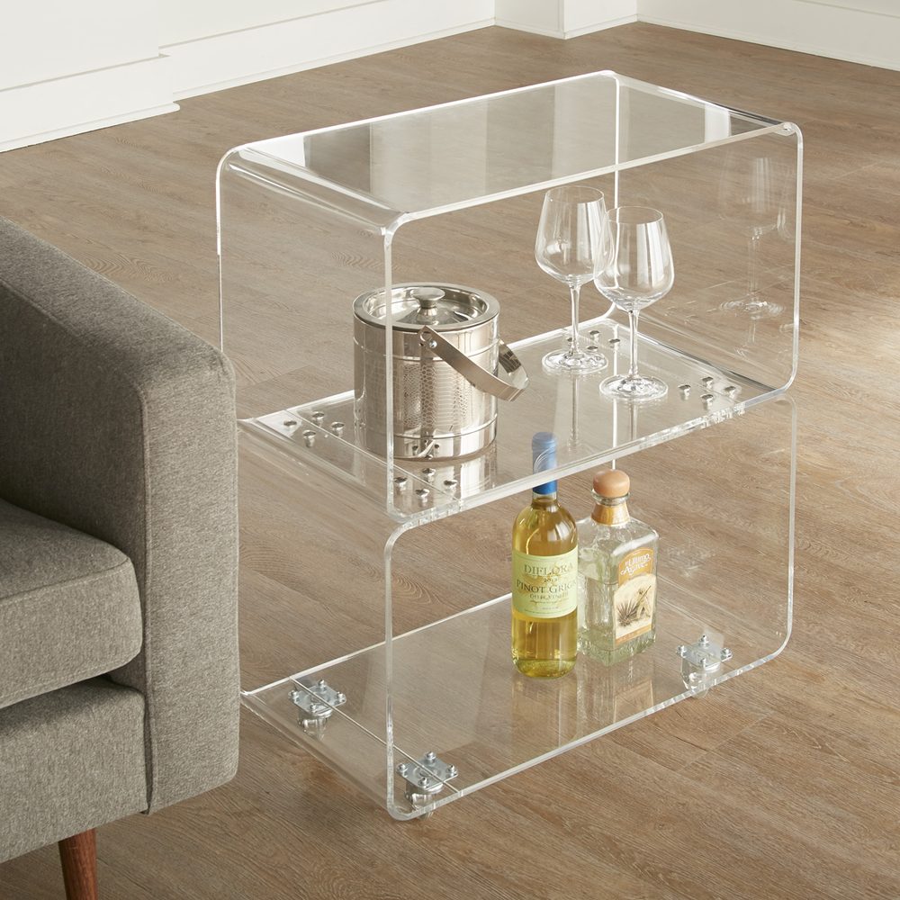 Xe Đẩy Bar Bằng Mica Acrylife – Clarte Acrylic Rolling Bar Cart