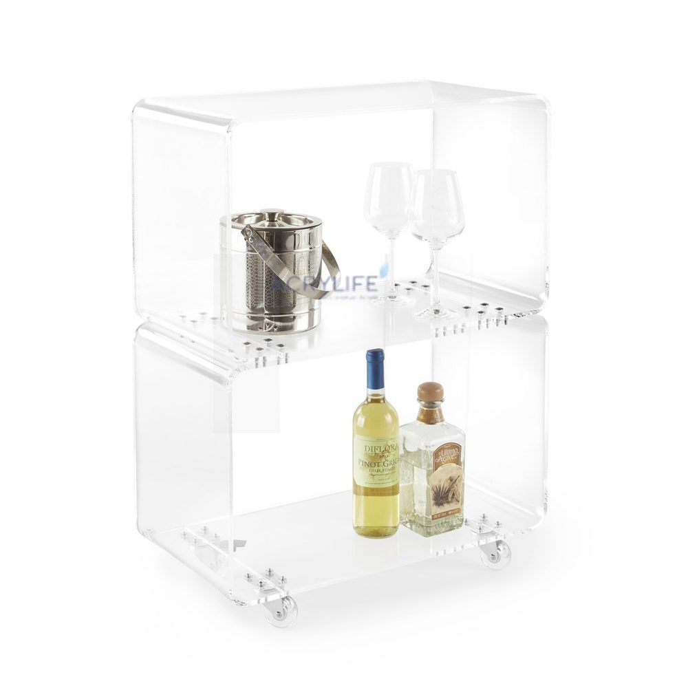 Xe Đẩy Bar Bằng Mica Acrylife – Clarte Acrylic Rolling Bar Cart ảnh 2